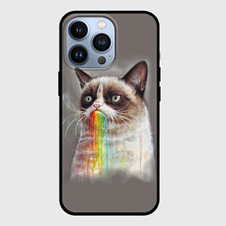 Чехол для iPhone 13 Pro Grumpy Cat, цвет: 3D-черный