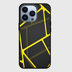 Чехол для iPhone 13 Pro Желтая сетка, цвет: 3D-черный