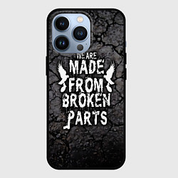 Чехол для iPhone 13 Pro Made from broken parts, цвет: 3D-черный