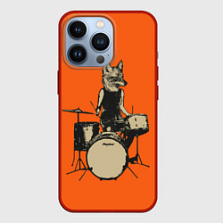 Чехол для iPhone 13 Pro Drums Fox, цвет: 3D-красный