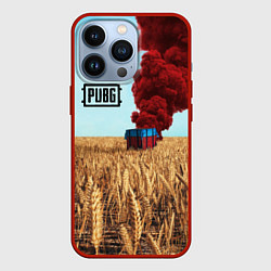 Чехол для iPhone 13 Pro PUBG Box, цвет: 3D-красный