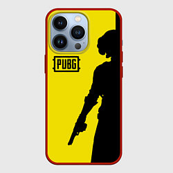 Чехол для iPhone 13 Pro PUBG: Yellow Shadow, цвет: 3D-красный