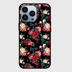 Чехол для iPhone 13 Pro Кустовые розы, цвет: 3D-черный