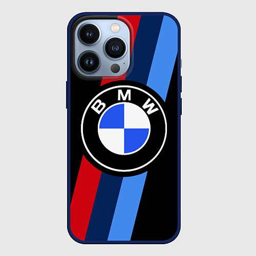 Чехол iPhone 13 Pro BMW 2021 M SPORT БМВ М СПОРТ / 3D-Тёмно-синий – фото 1