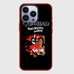 Чехол для iPhone 13 Pro Cuphead: Hell Devil, цвет: 3D-красный