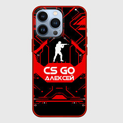 Чехол для iPhone 13 Pro CS:GO - Алексей, цвет: 3D-красный