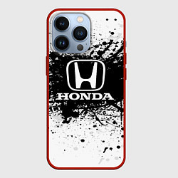 Чехол для iPhone 13 Pro Honda: Black Spray, цвет: 3D-красный