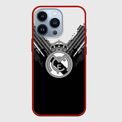 Чехол для iPhone 13 Pro FC Real Madrid: Black Style, цвет: 3D-красный