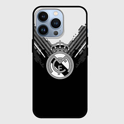 Чехол для iPhone 13 Pro FC Real Madrid: Black Style, цвет: 3D-черный
