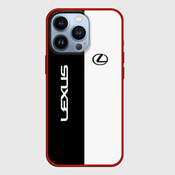 Чехол для iPhone 13 Pro Lexus: Black & White, цвет: 3D-красный