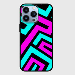 Чехол для iPhone 13 Pro Maze: Violet & Turquoise, цвет: 3D-черный