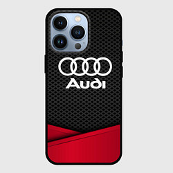 Чехол для iPhone 13 Pro Audi: Grey Carbon, цвет: 3D-черный