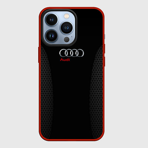 Чехол iPhone 13 Pro Audi Carbon / 3D-Красный – фото 1