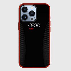 Чехол для iPhone 13 Pro Audi Carbon, цвет: 3D-красный