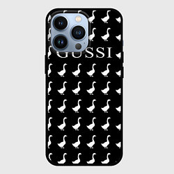 Чехол для iPhone 13 Pro GUSSI Black, цвет: 3D-черный