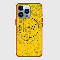 Чехол для iPhone 13 Pro 21 Pilots: Yellow Grunge, цвет: 3D-красный