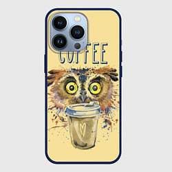 Чехол для iPhone 13 Pro Owls like coffee, цвет: 3D-тёмно-синий