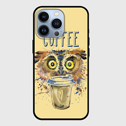 Чехол для iPhone 13 Pro Owls like coffee, цвет: 3D-черный