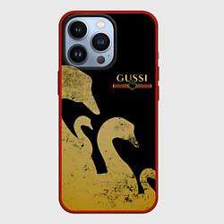 Чехол для iPhone 13 Pro GUSSI: Gold Edition, цвет: 3D-красный