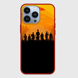 Чехол для iPhone 13 Pro Red Dead Redemption: Orange Sun, цвет: 3D-красный