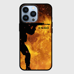 Чехол для iPhone 13 Pro CS:GO Dark Fire, цвет: 3D-черный