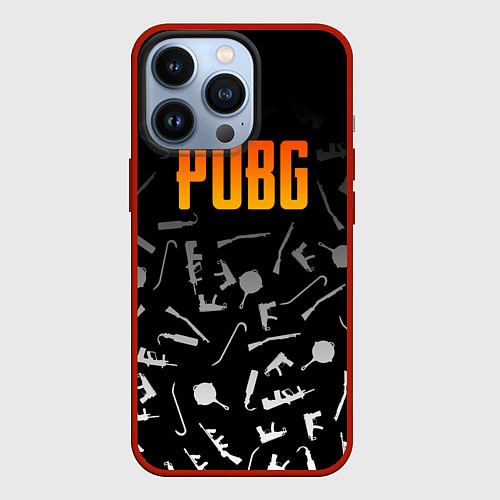 Чехол iPhone 13 Pro PUBG Master / 3D-Красный – фото 1