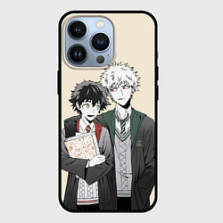Чехол для iPhone 13 Pro Изуку и Кацуки косплеют Хогвартс, цвет: 3D-черный