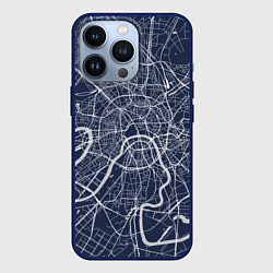 Чехол для iPhone 13 Pro Карта Москвы, цвет: 3D-тёмно-синий