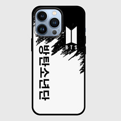 Чехол для iPhone 13 Pro BTS: White & Black, цвет: 3D-черный