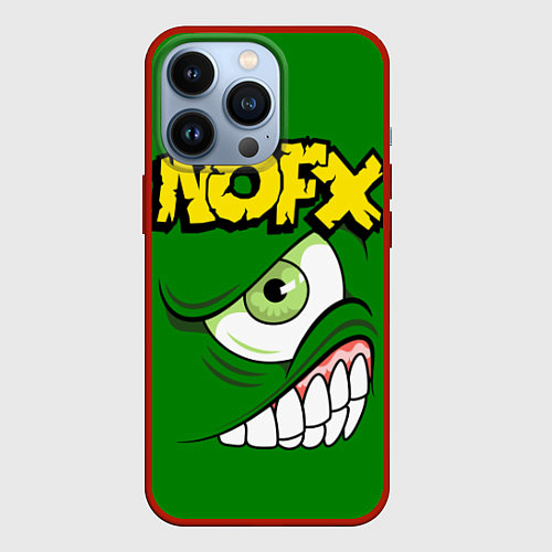 Чехол iPhone 13 Pro NOFX Face / 3D-Красный – фото 1