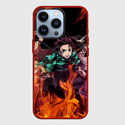 Чехол для iPhone 13 Pro KIMETSU NO YAIBA, цвет: 3D-красный