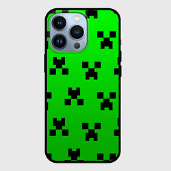 Чехол для iPhone 13 Pro MINECRAFT, цвет: 3D-черный