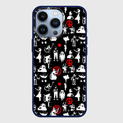 Чехол для iPhone 13 Pro Banksy, цвет: 3D-тёмно-синий