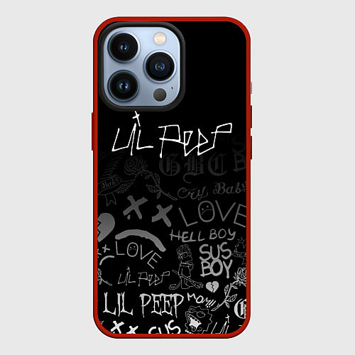 Чехол iPhone 13 Pro LIL PEEP / 3D-Красный – фото 1