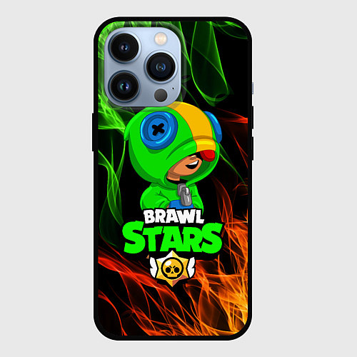 Чехол iPhone 13 Pro BRAWL STARS LEON / 3D-Черный – фото 1