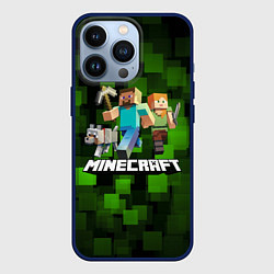 Чехол для iPhone 13 Pro Minecraft Майнкрафт, цвет: 3D-тёмно-синий
