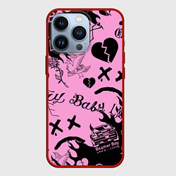 Чехол для iPhone 13 Pro LIL PEEP, цвет: 3D-красный