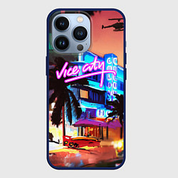 Чехол для iPhone 13 Pro GTA: VICE CITY, цвет: 3D-тёмно-синий
