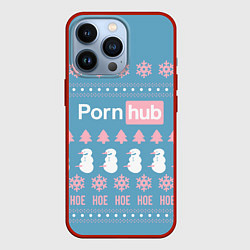 Чехол для iPhone 13 Pro Pornhub - christmas sweater, цвет: 3D-красный