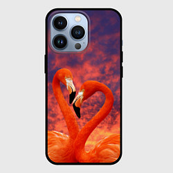 Чехол для iPhone 13 Pro Flamingo Love, цвет: 3D-черный