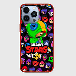 Чехол для iPhone 13 Pro BRAWL STARS LEON, цвет: 3D-красный