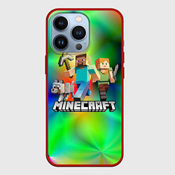 Чехол для iPhone 13 Pro MINECRAFT, цвет: 3D-красный