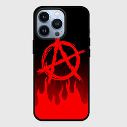 Чехол для iPhone 13 Pro АНАРХИЯ, цвет: 3D-черный