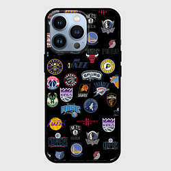 Чехол для iPhone 13 Pro NBA Pattern, цвет: 3D-черный