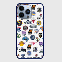 Чехол для iPhone 13 Pro NBA Pattern, цвет: 3D-тёмно-синий