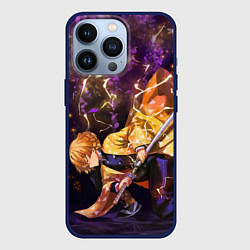 Чехол для iPhone 13 Pro KIMETSU NO YAIBA, цвет: 3D-тёмно-синий