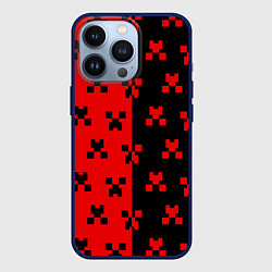 Чехол для iPhone 13 Pro MINECRAFT CREEPER, цвет: 3D-тёмно-синий