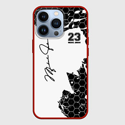 Чехол для iPhone 13 Pro Michael Jordan 23, цвет: 3D-красный