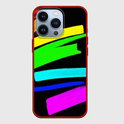 Чехол для iPhone 13 Pro НЕОНОВЫЕ КРАСКИ, цвет: 3D-красный