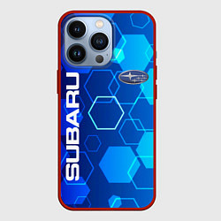 Чехол для iPhone 13 Pro SUBARU, цвет: 3D-красный